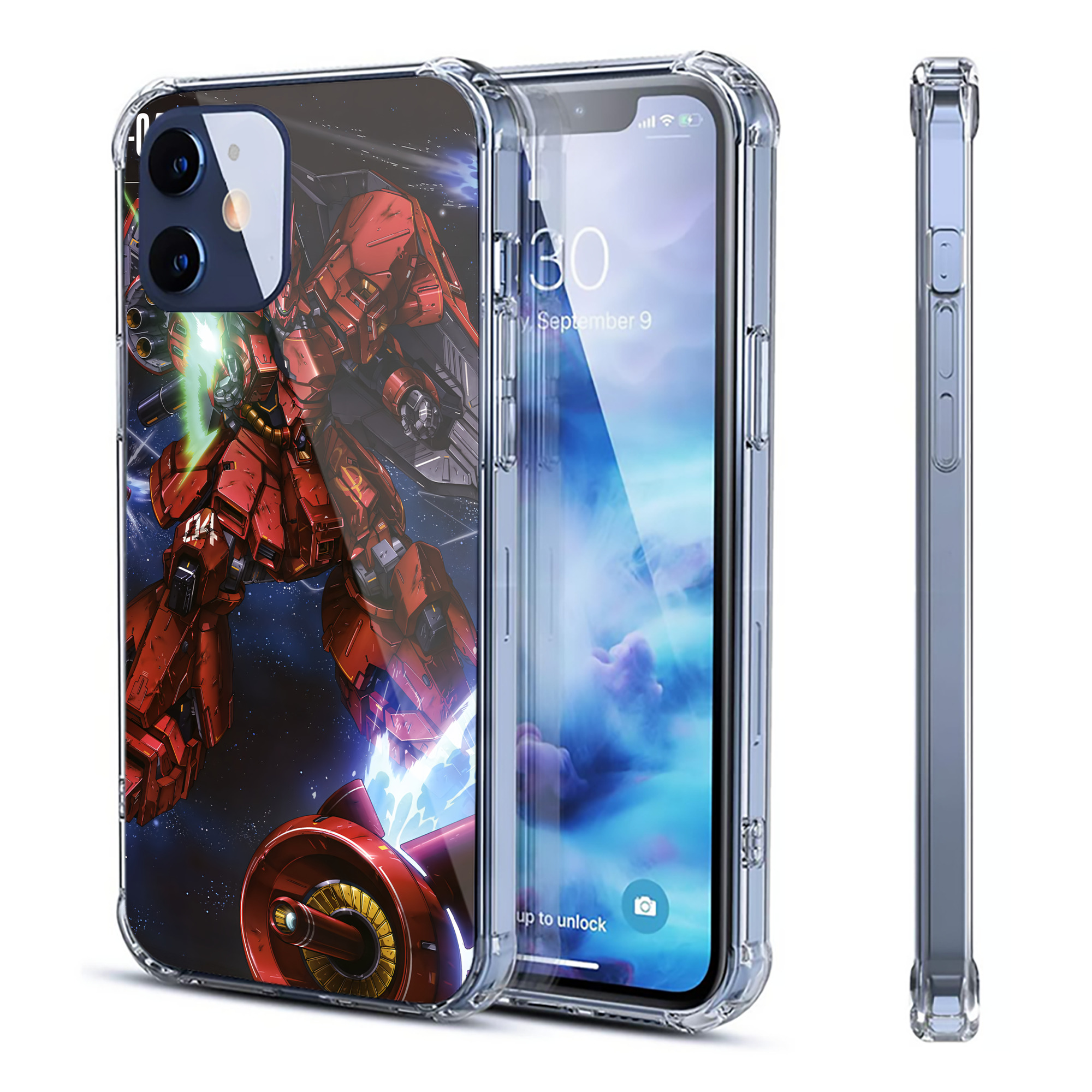 （画像用） 機動戦士ガンダム Mobile Suit Gundam 【iPhone 12シリーズ対応】透明スマホケース（クリアソフトケース）